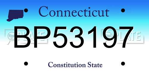 BP53197 Connecticut License Plate