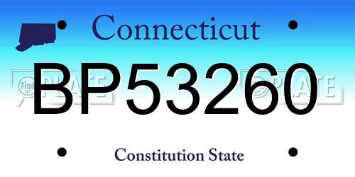 BP53260 Connecticut License Plate