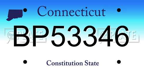BP53346 Connecticut License Plate