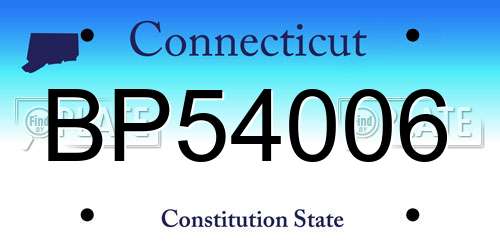 BP54006 Connecticut License Plate