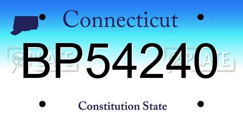 BP54240 Connecticut License Plate