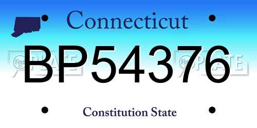 BP54376 Connecticut License Plate