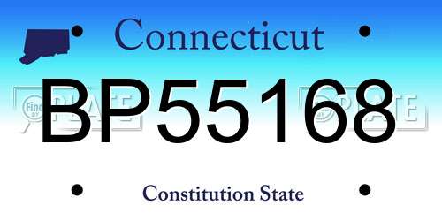 BP55168 Connecticut License Plate