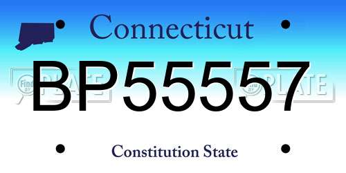 BP55557 Connecticut License Plate