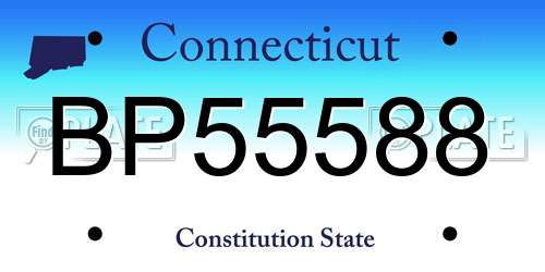 BP55588 Connecticut License Plate