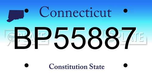 BP55887 Connecticut License Plate