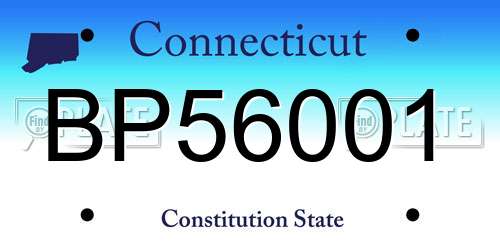 BP56001 Connecticut License Plate