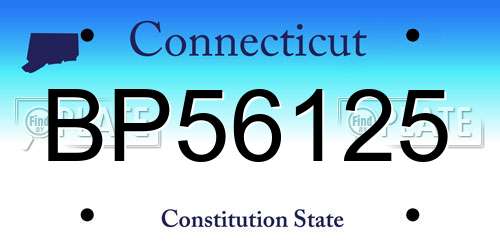 BP56125 Connecticut License Plate