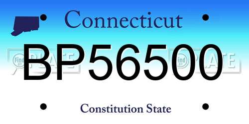 BP56500 Connecticut License Plate