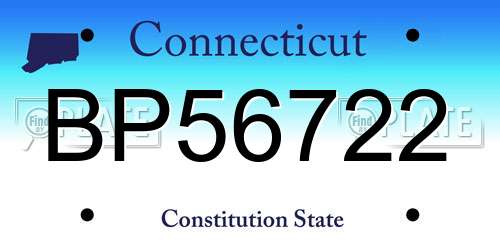 BP56722 Connecticut License Plate