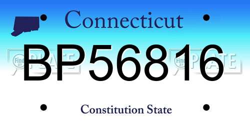 BP56816 Connecticut License Plate