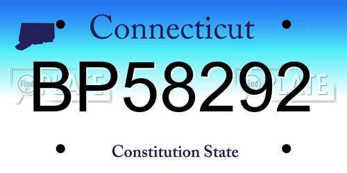 BP58292 Connecticut License Plate
