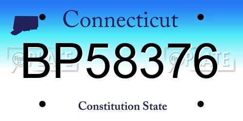 BP58376 Connecticut License Plate
