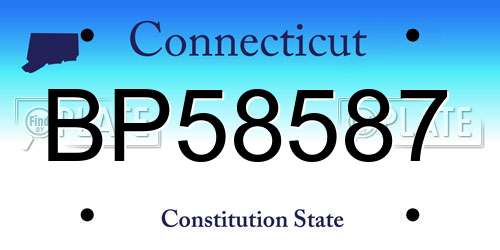 BP58587 Connecticut License Plate