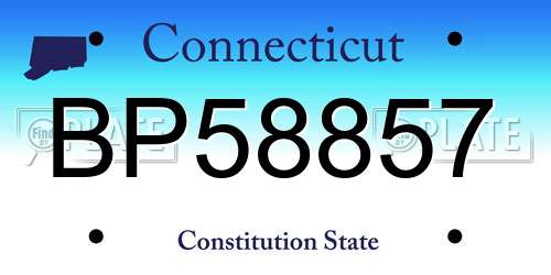BP58857 Connecticut License Plate