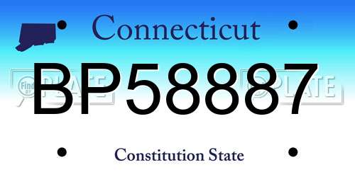 BP58887 Connecticut License Plate