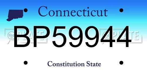 BP59944 Connecticut License Plate