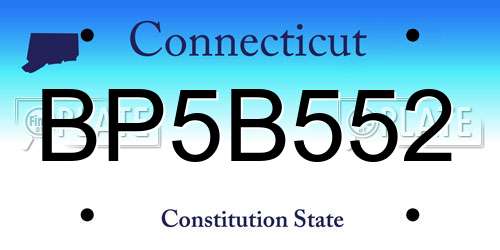 BP5B552 Connecticut License Plate