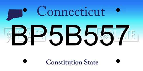 BP5B557 Connecticut License Plate