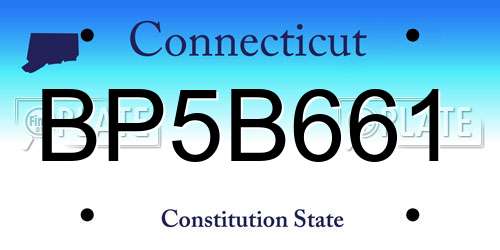 BP5B661 Connecticut License Plate