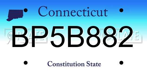BP5B882 Connecticut License Plate