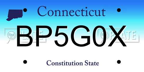 BP5G0X Connecticut License Plate