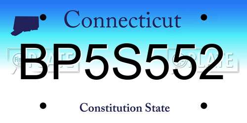 BP5S552 Connecticut License Plate