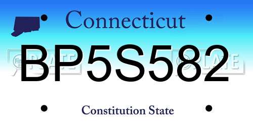 BP5S582 Connecticut License Plate
