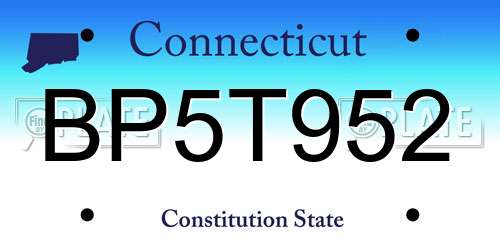 BP5T952 Connecticut License Plate