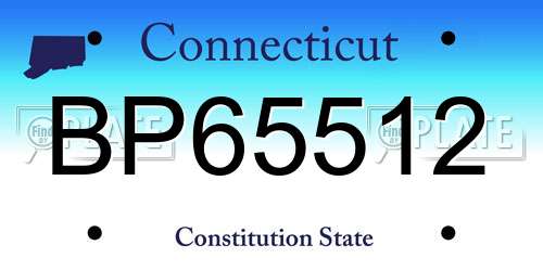 BP65512 Connecticut License Plate