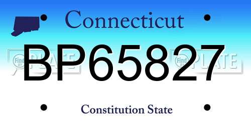 BP65827 Connecticut License Plate