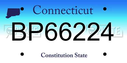 BP66224 Connecticut License Plate