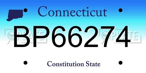 BP66274 Connecticut License Plate