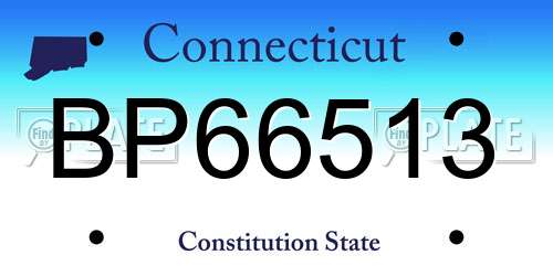BP66513 Connecticut License Plate