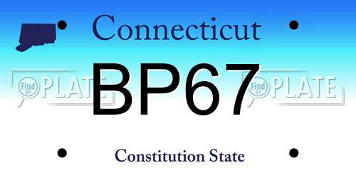 BP67 Connecticut License Plate
