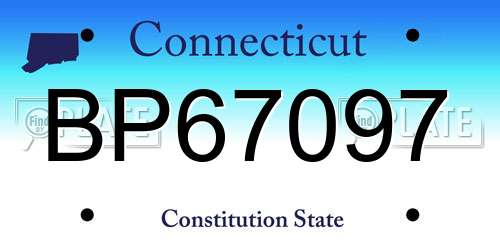 BP67097 Connecticut License Plate