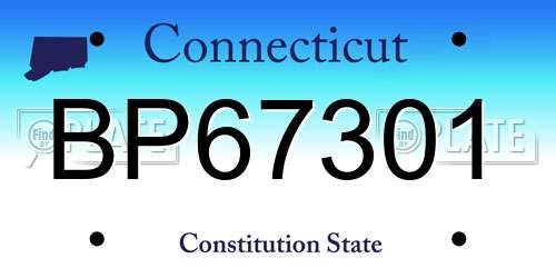 BP67301 Connecticut License Plate
