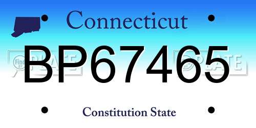 BP67465 Connecticut License Plate