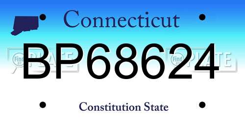BP68624 Connecticut License Plate