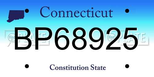 BP68925 Connecticut License Plate