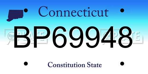 BP69948 Connecticut License Plate