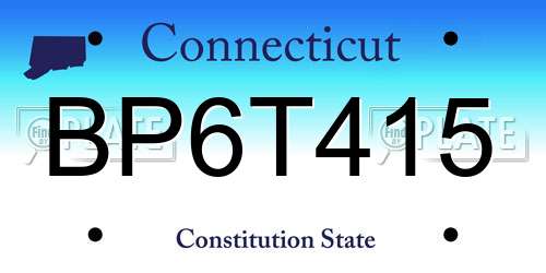 BP6T415 Connecticut License Plate