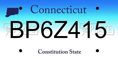 BP6Z415 Connecticut License Plate