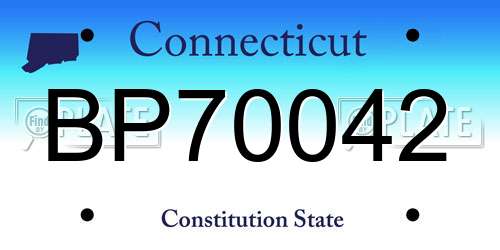 BP70042 Connecticut License Plate