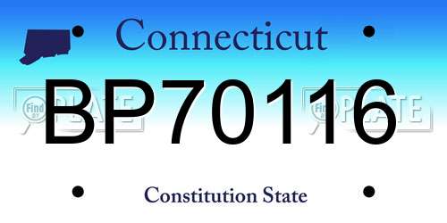 BP70116 Connecticut License Plate