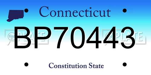 BP70443 Connecticut License Plate
