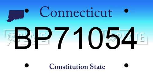 BP71054 Connecticut License Plate
