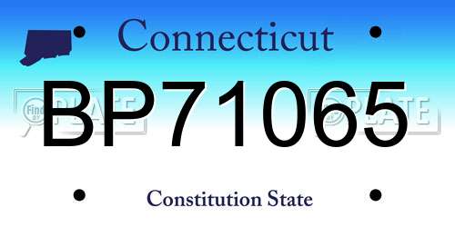 BP71065 Connecticut License Plate