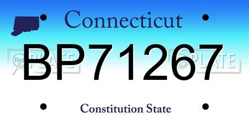 BP71267 Connecticut License Plate