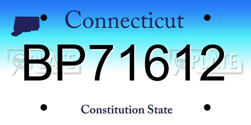 BP71612 Connecticut License Plate